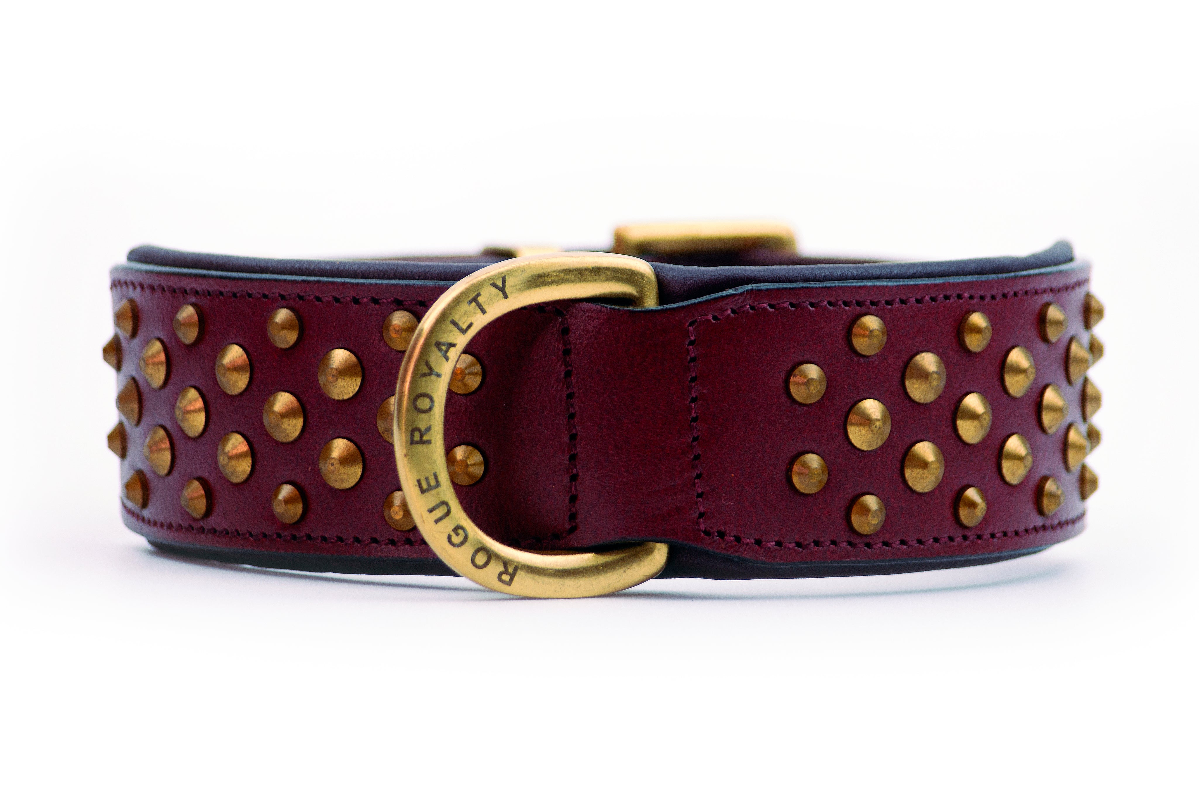 cherry leather dog collar