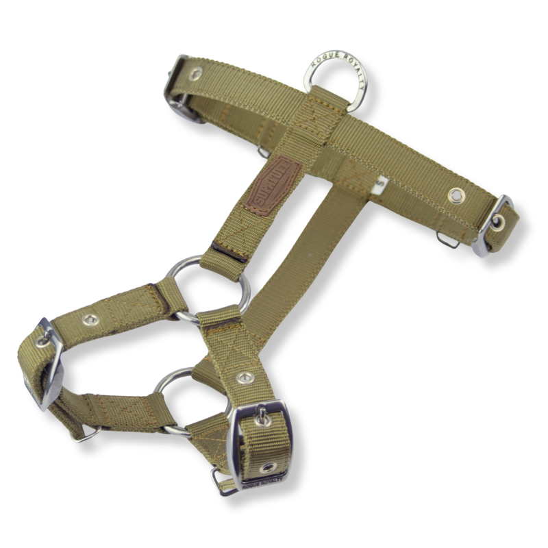 Desert wolf slim no pull dog Harness made from mil spec webbing for multipurpose use.