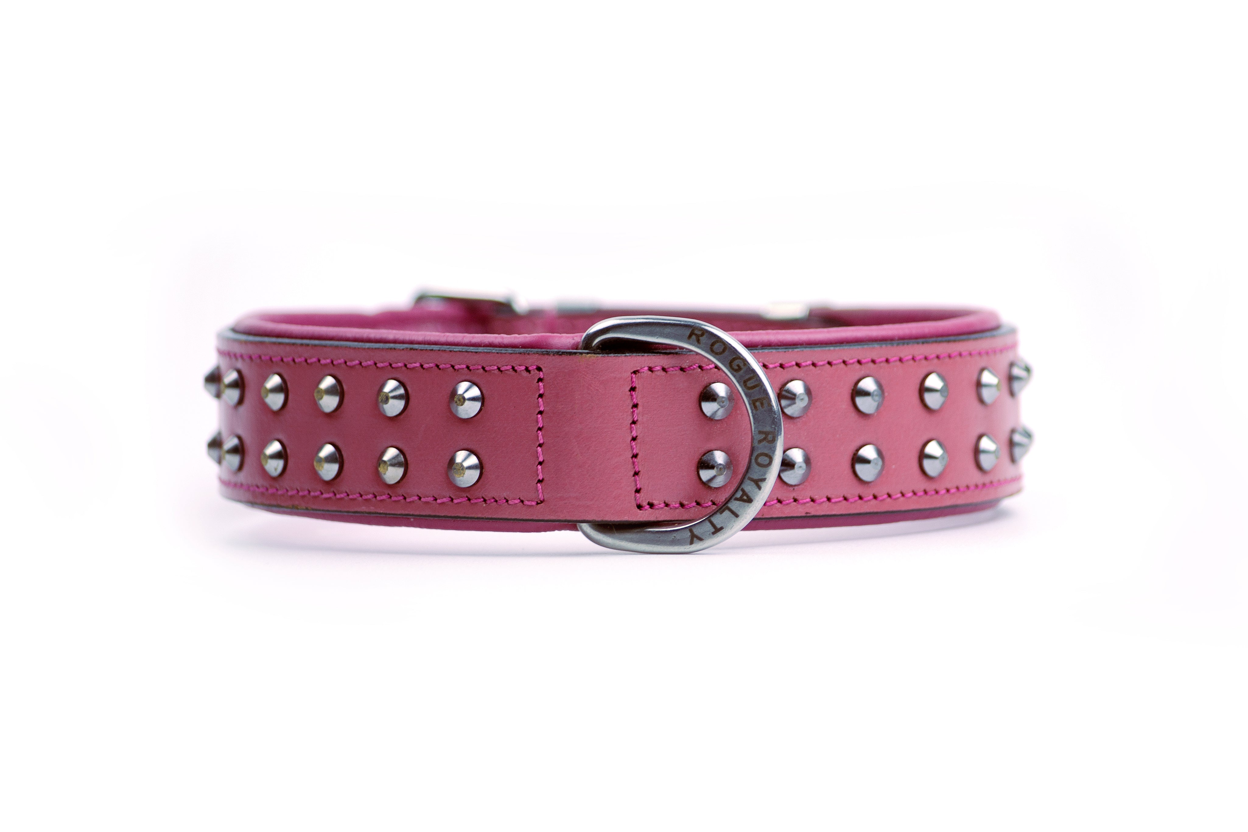 front view of pink dog collar regular ruffneck