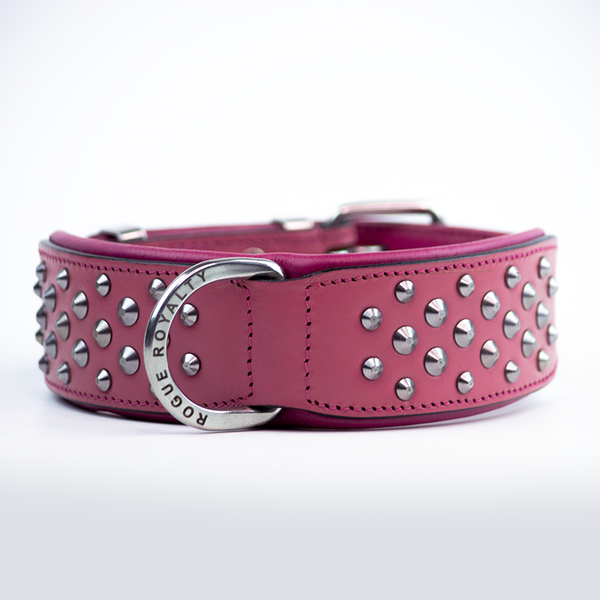 Rogue RuffNeck Studded Pink Leather Dog Collar – Rogue Royalty