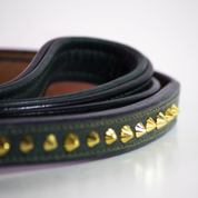 Leather Dog Leash - Ruthless Emerald Gold