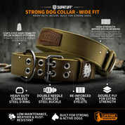 SUPATUFF® | Strong Dog Collar |Shadow Green (Wide Fit)