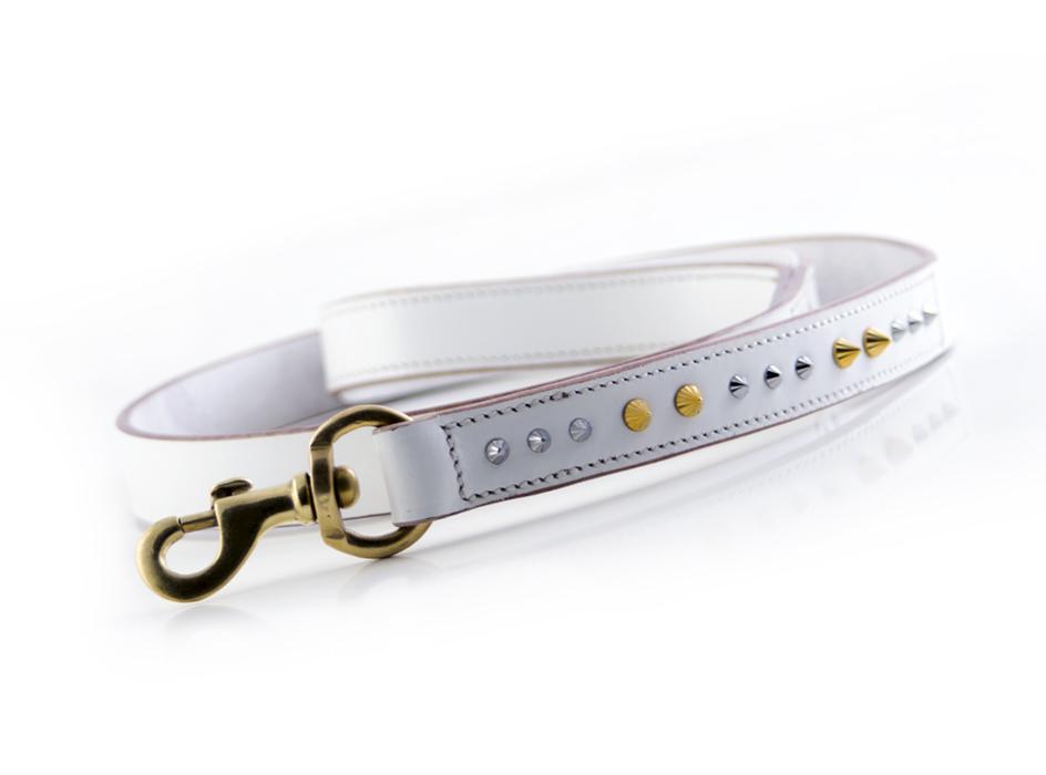 Leather Dog Leash - Iced Out Slim