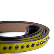 Leather Dog Leash - Ruthless Yellow & Black Slim