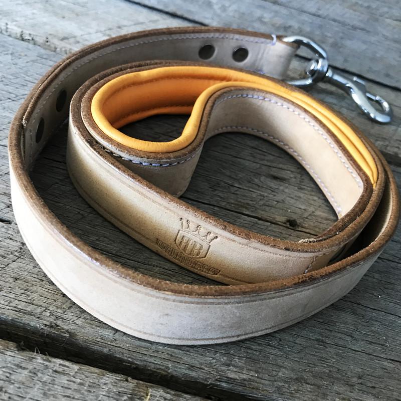 Leather Dog Leash Buckskin