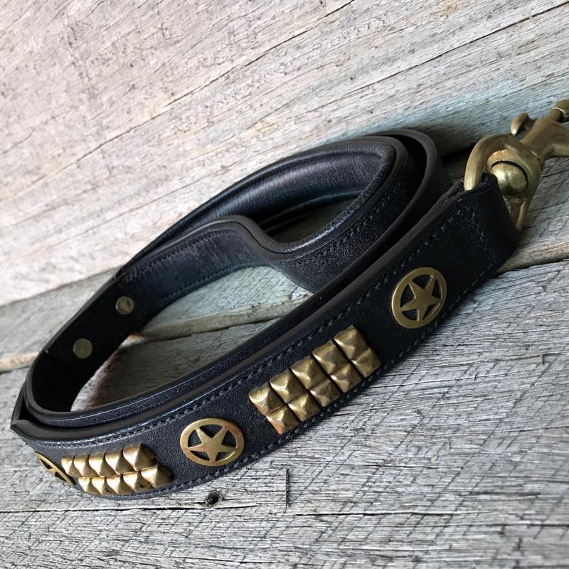 Hand Made Leather Dog Lead - Rogue Ranger Brass