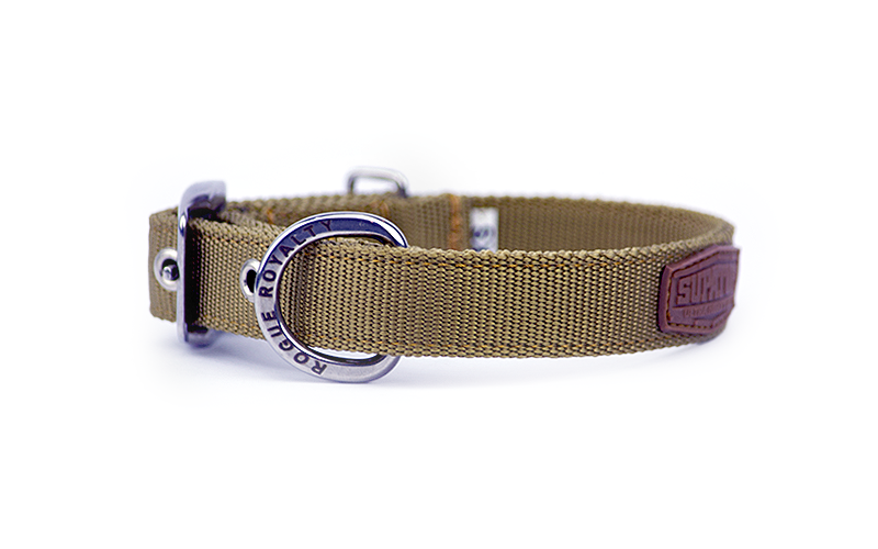 desert wolf slimfit strong dog collar with steel buckles. Extra strong dog collar guaranteed