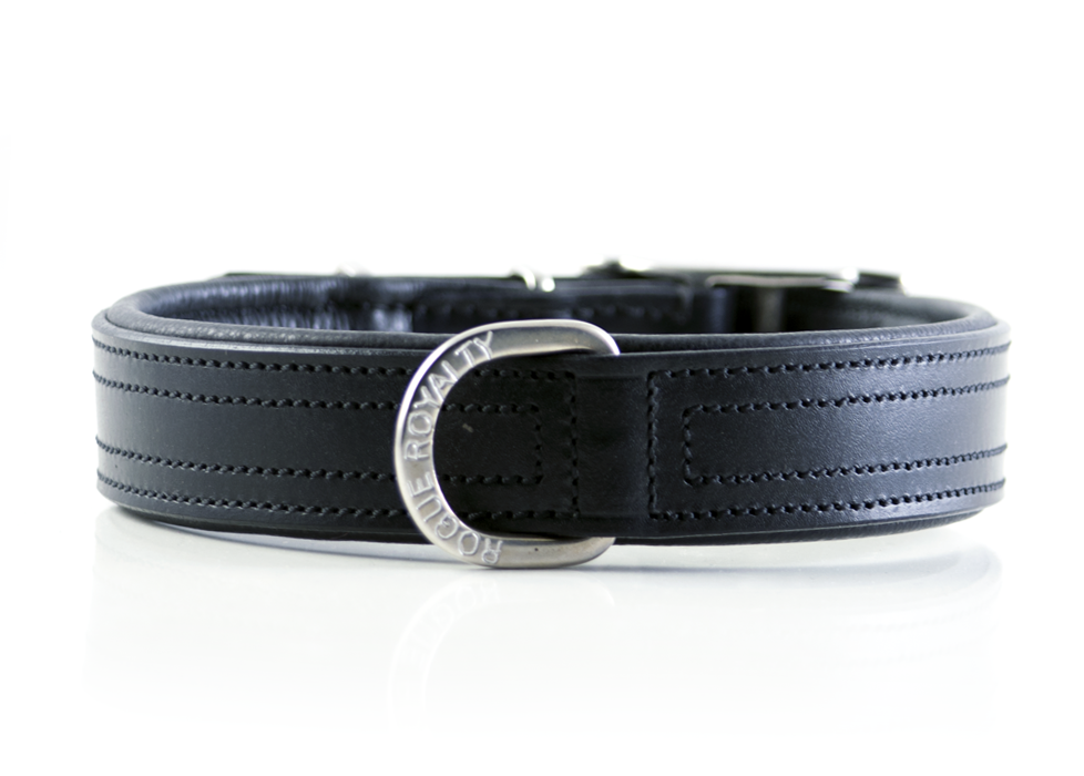 Buy Tuscan Black Leather Dog Collar
