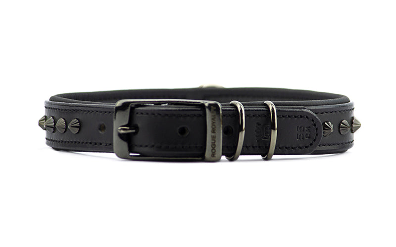 black small dog leather collars