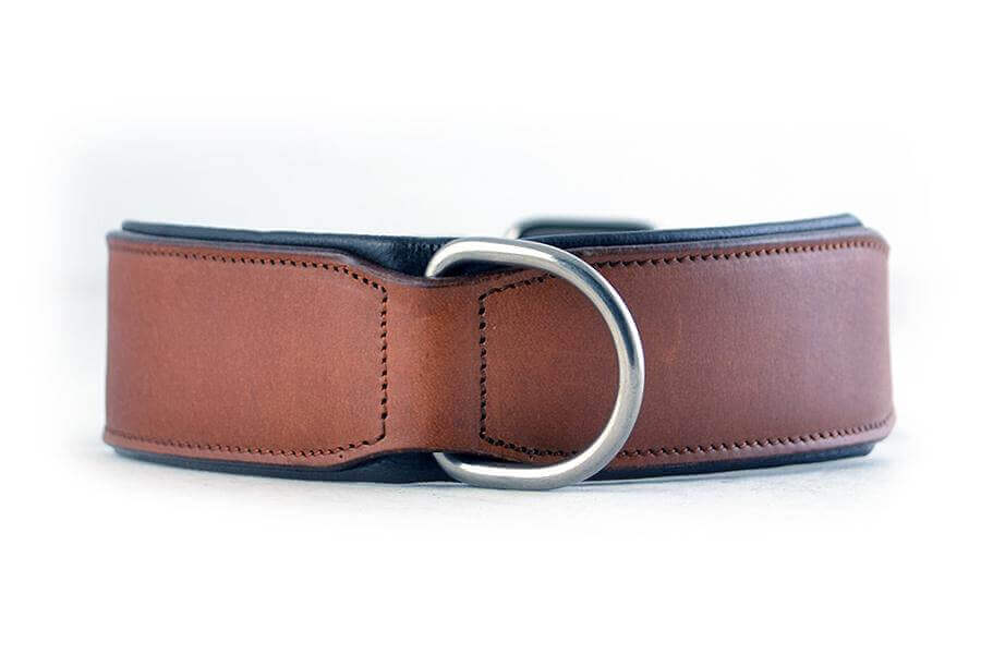 plain handmade brown leather dog collar. Stainless steel fittings. Guaranteed to last 10 years!