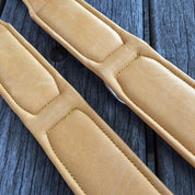 Soft napa padding on inside of leather dog collar for comfort of dogs neck