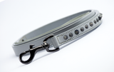 Leather Dog Leash - Ruthless Grey & Black Leash Slimline