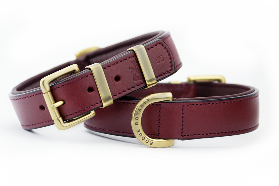 Slim Fit Dog Collar Cherry Brass Sleek Design