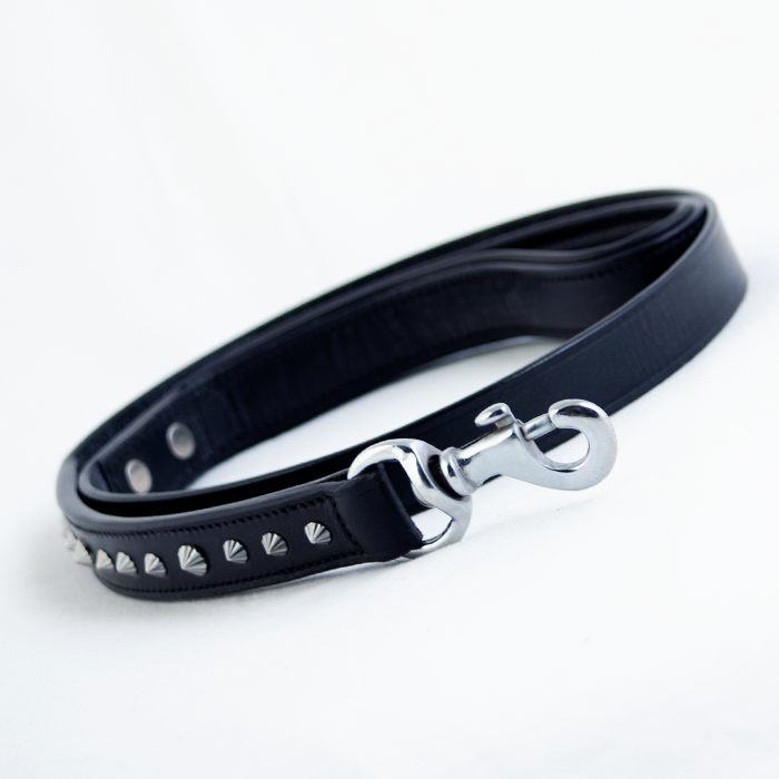 imperial black leather dog leash