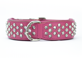 Hand Made Leather Dog Collar - Imperial Dusky Pink (Wide Fit)