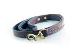 Leather Dog Leash - Ruthless Brown & Brass (Slimline)