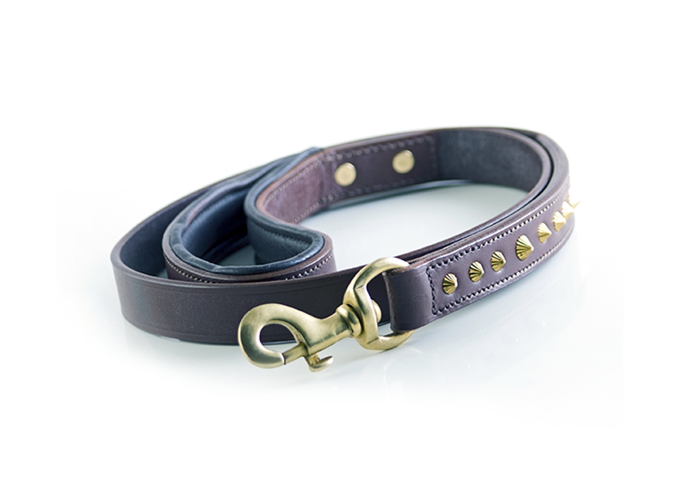Dog Leash - Ruthless Brown &amp; Brass Leash