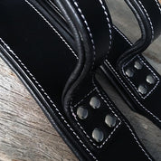 hand made leather dog collar specifically built for professional strong dogs and close quarter handling and dog training.