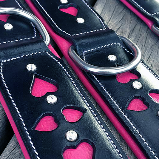 leather heart dog collars