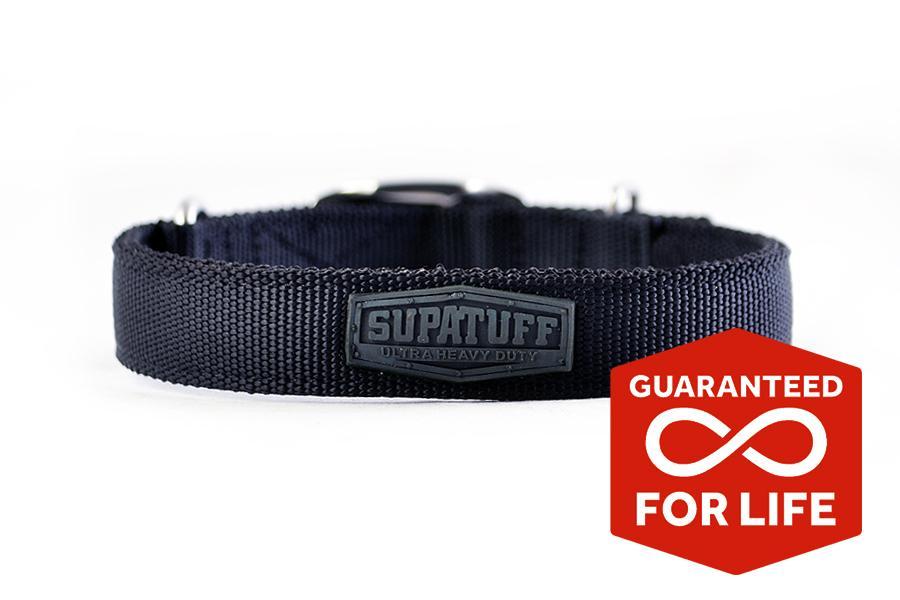 Supatuff Slim Fit Black Dog Collar (Life time Guarantee)