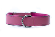 Australia's finest Handmade Leather Dog Collar – Front view of link leather dog collar with stainless steel fittings by Rogue Royalty