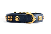 Hand made leather and brass staffy collars