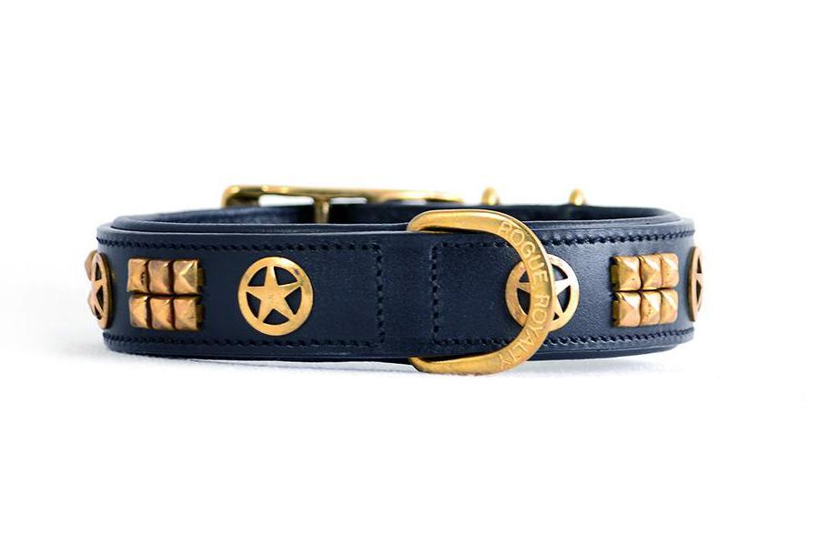 Hand made leather and brass staffy collars