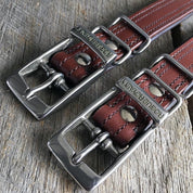 hand made brown leather dog collar