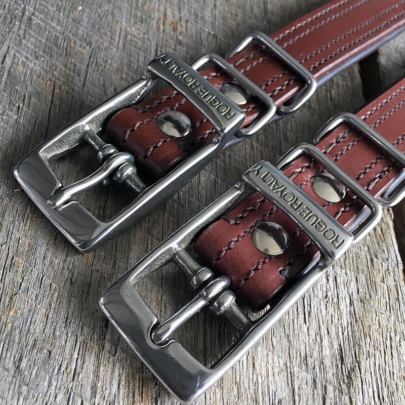 hand made brown leather dog collar